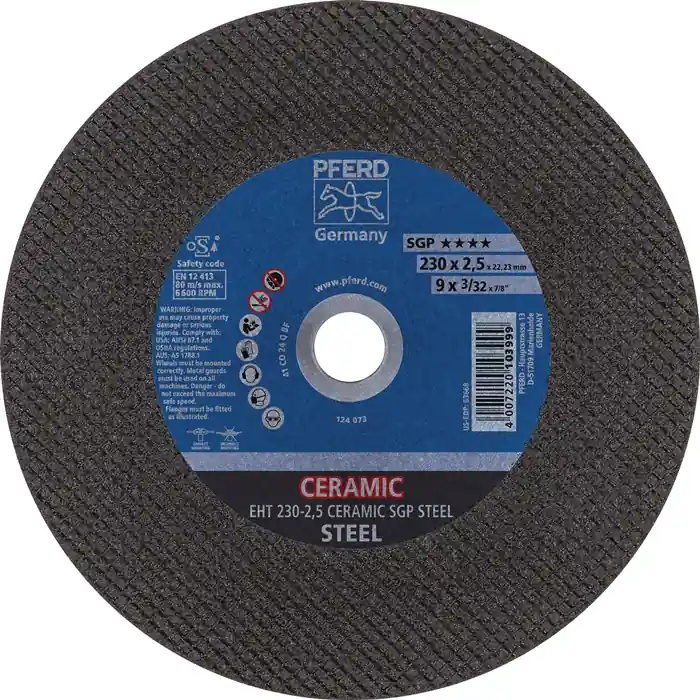 Neue Kollektion Trennscheibe Ceramic SGP Steel D230x2,5mm ger.STA PFERD VE: 25 Stück