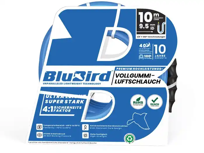 Abverkauf Werkstattschlauchset BluBird ID 9,5mm AD 15,5mm L.10m Schnellver.Kup.
