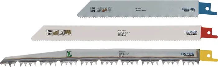 Neuheit Säbelsägeblattset f.Metall 3-tlg.TECWERK