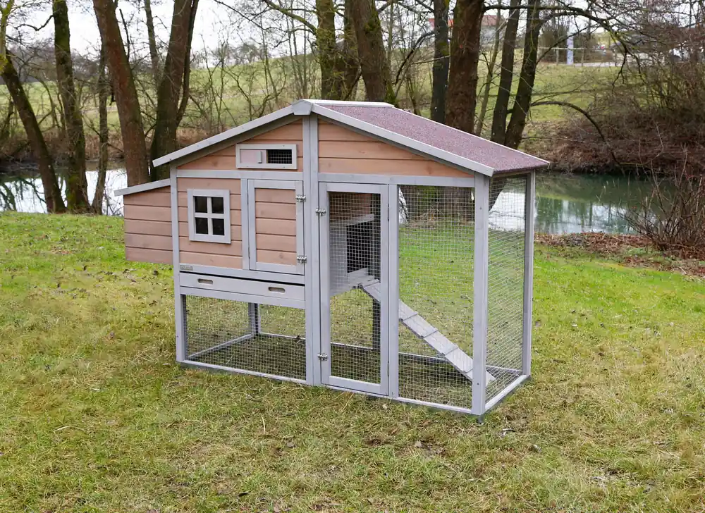 Neu Im Sortiment Kerbl Hühnerstall Bonny m. Metall- rahmen am Boden 181x65x118cm