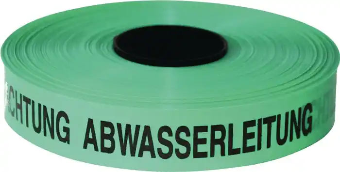 Trassenwarnband Achtung Abwasserleitung B.40mm L.250m grün KELMAPLAST Beliebt