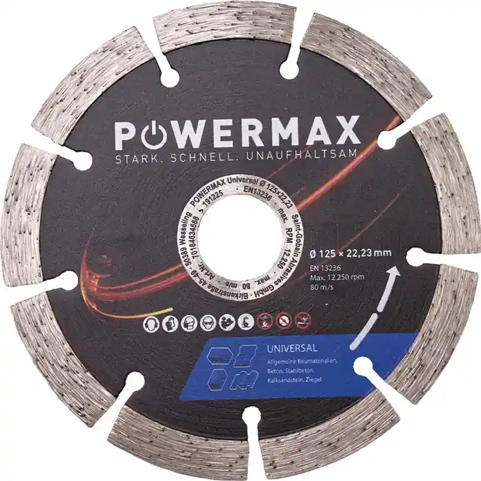 Diamanttrennscheibe PowerMax Univ.D.230mm Bohr.22.23mm Seg.-B.2,7mm Direktkauf