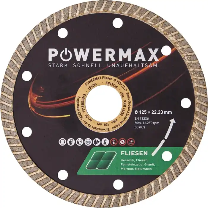 Highlight Diamanttrennscheibe PowerMax Keramik D.125mm Bohr.22.23mm Seg.-B.2,0mm