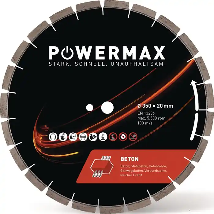 Diamanttrennscheibe PowerMax Beton D.400mm Bohr.25.4mm Seg.-B.3,4mm Garantierte Lieferung