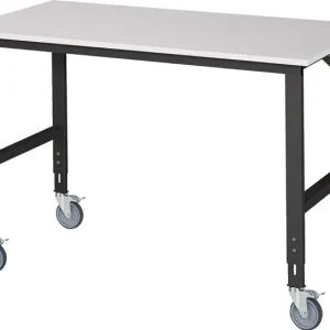Ausverkauf Werktisch B1500xT1000xH910-1230mm Arbeitsplatte Melamin Gestell grau RAU