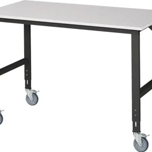 Werktisch B2000xT800xH910-1230mm Arbeitsplatte Melamin Gestell grau RAU Nur Heute