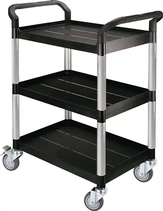 Tischwagen 3 Ladeflächen L680xB450mm schwarz Trgf.250kg RUXXAC Echt