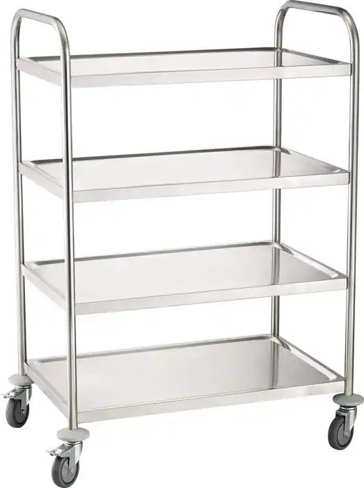 Neu Tischwagen 4 Ladeflächen L820xB500mm silber Trgf.200kg RUXXAC