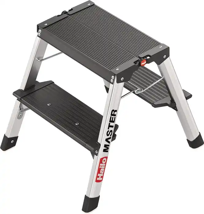 Stahlrohr-Tritt Master D70 Stufen 2 Plattform-H.400mm HAILO Begrenztes Angebot