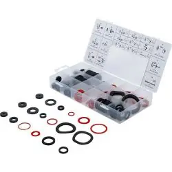 Dichtring-Sortiment - Gummi, Fiber, Klingerith - 141-teilig Abverkauf