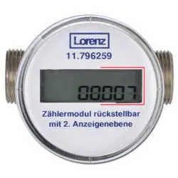 Wasserzähler - rückstellbar - 2. Ebene - 1,5 bis 2,5 m³/h Zertifiziert