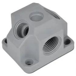 Nur Für Kurze Zeit Druckluftverteiler VDK 238 - Kunststoff - grau - 1x G 1/2" 2x G 3/8" - Endverteilerdose - max. 15 bar