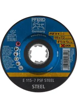 Online Kaufen PFERD Schruppscheibe E - PSF STEEL/X-LOCK - Außen-Ø 115 und 125 mm - Aufspannsystem X-LOCK (22,23) - VE 10 Stück - Preis per VE