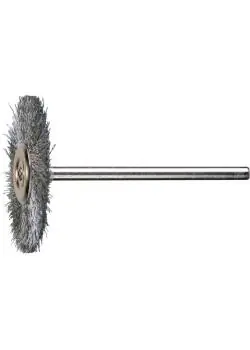 Expressversand PFERD Rundbürste RBU mit Schaft - Stahldraht oder INOX - ungezopft - Außen-ø 32 mm - Besatzmaterial-ø 0,10 mm - Schaft-ø 3 mm - VE 10 Stück - Preis per VE