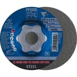 Sofort Bestellen Schleifscheibe - PFERD - CC-GRIND-FLEX - COARSE SGP STEEL - Außen-Ø 115 bis 125 mm - VE 10 Stück - Preis per VE