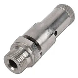 Abverkauf TÜV Sicherheitsventil - DN 10 (1 - 25 bar) - Messing vernickelt - Dichtung Viton - fest eingestellt