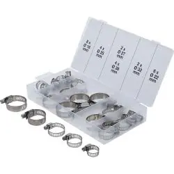 Neuheit Schlauchklemmen-Sortiment -Durchmesser 16 bis 38 mm - 26teilig - Material Edelstahl