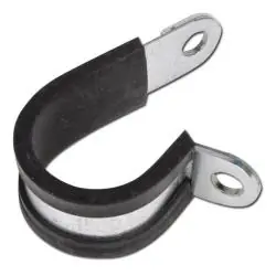 Rohrschelle mit Gummieinlage - Stahl verzinkt W1 - Spannbereich-Ø 8 bis 60 mm - Bandbreite 20 mm - Preis per Stück Preis Gesenkt