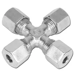 Kreuz-Schneidringverschraubung - Baureihe S - Stahl verzinkt - Rohr-Ø 6 bis 38 mm - PN 315 bis 630 Schnäppchen