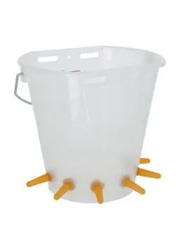 Highlight Lammeimer - Kunststoff - weiß transparent - mit Füllskala - 8 Liter - mit 5 oder 6 Saugern