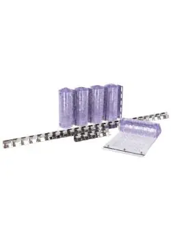 Markenprodukt Fliegen-Streifenvorhang-Set - PVC - 5 x PVC-Streifen 30 x 225 cm - 5 x Pendelbleche - 2 x Hakenleisten