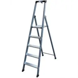 Schneller Versand Stufen-Stehleiter "SePro" - Krause - eloxiert - Standhöhe 0,60 - 1,70 m