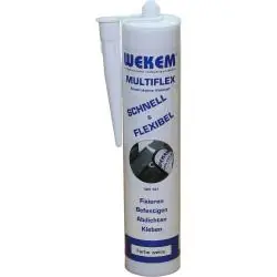 Bestseller Kleb- und Dichtstoff - nach Aushärtung dauerelastisch - 290 ml - "WK 121-300 MULTIFLEX-WHITE"