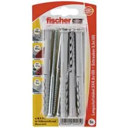 Langschaftdübel SXR SB Karte - Inhalt 4 x Langschaftdübel, 4 x Sechskantschraube - Bohrernenn Ø 10 mm - Dübellänge 120 mm - min. Bohrlochtiefe 130 mm Jetzt Kaufen
