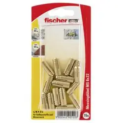 Top-Seller Messingdübel MS Sortiment - Inhalt 6 x Messingdübel - Bohrernenn-Ø 12 mm - Dübellänge 32 - min. Bohrlochtiefe 39 mm - Innengewinde M10 - min. Einschraubtiefe 32 mm